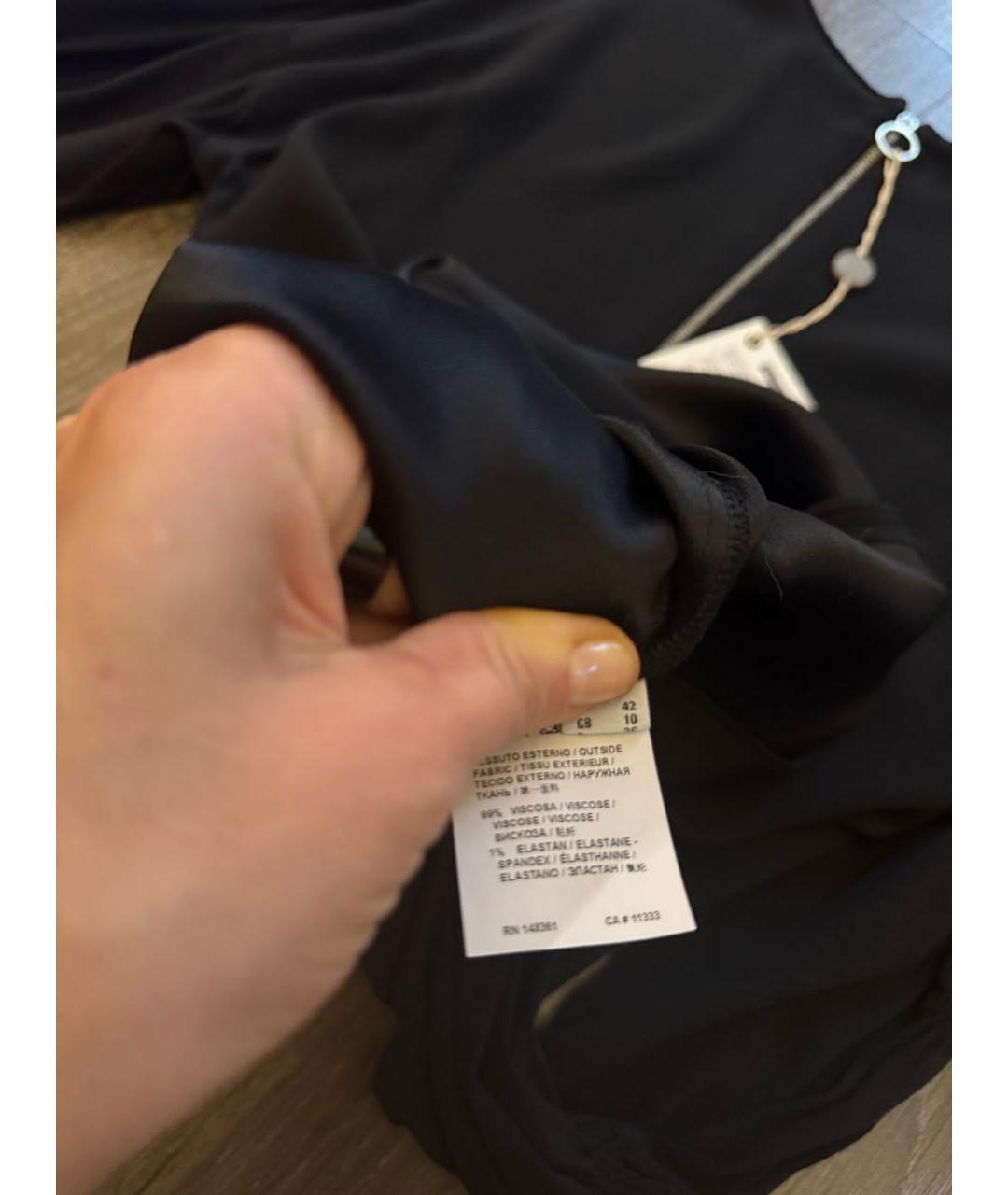 PINKO Черное вискозное коктейльное платье, фото 4