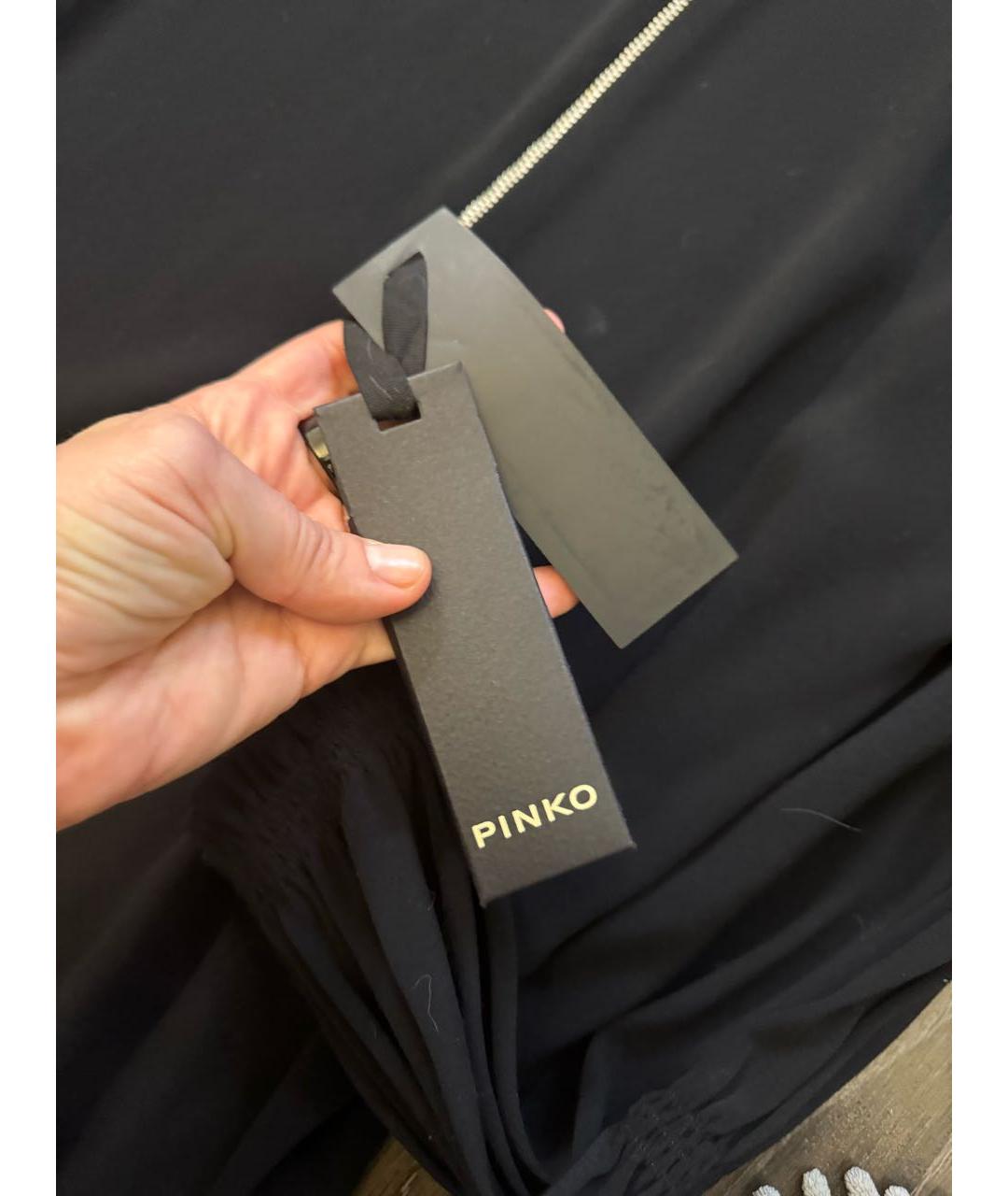 PINKO Черное вискозное коктейльное платье, фото 5