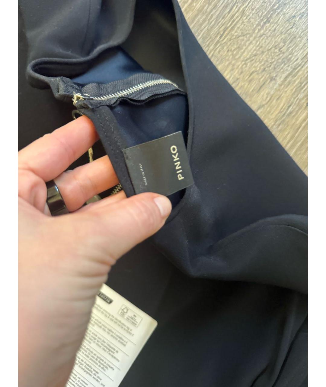 PINKO Черное вискозное коктейльное платье, фото 3