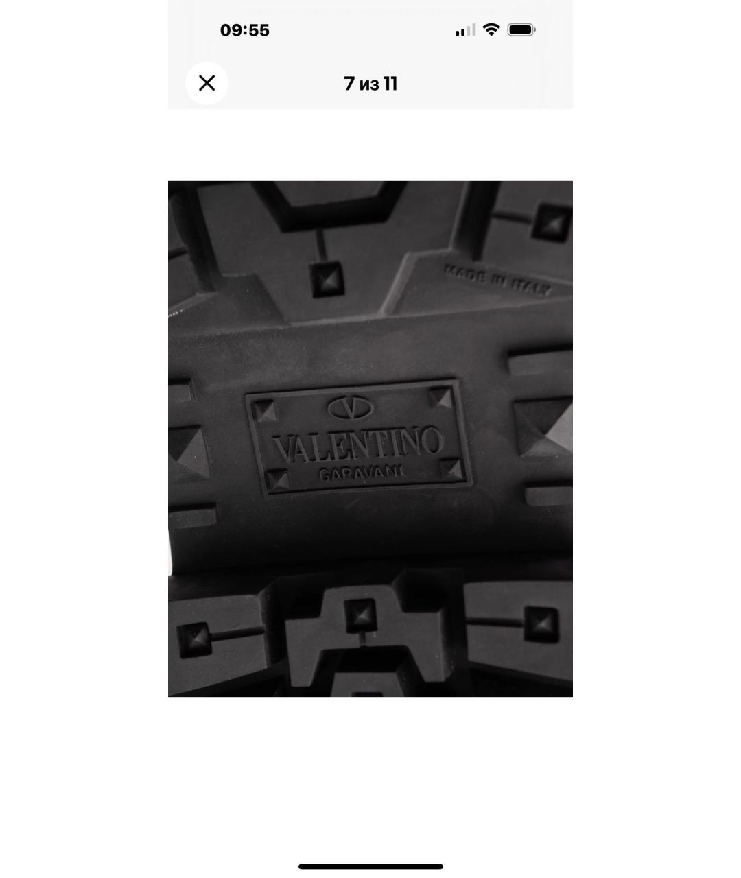 VALENTINO Черные кожаные ботинки, фото 5