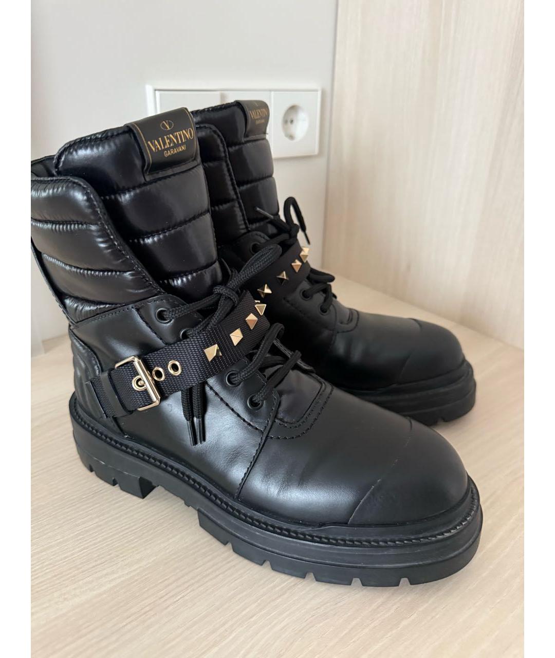 VALENTINO Черные кожаные ботинки, фото 2