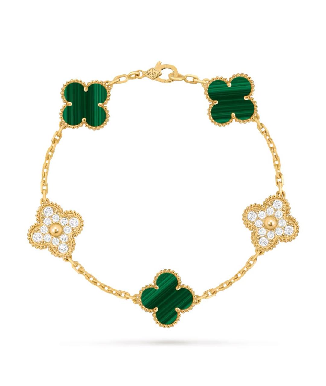 VAN CLEEF & ARPELS Зеленый браслет из желтого золота, фото 5