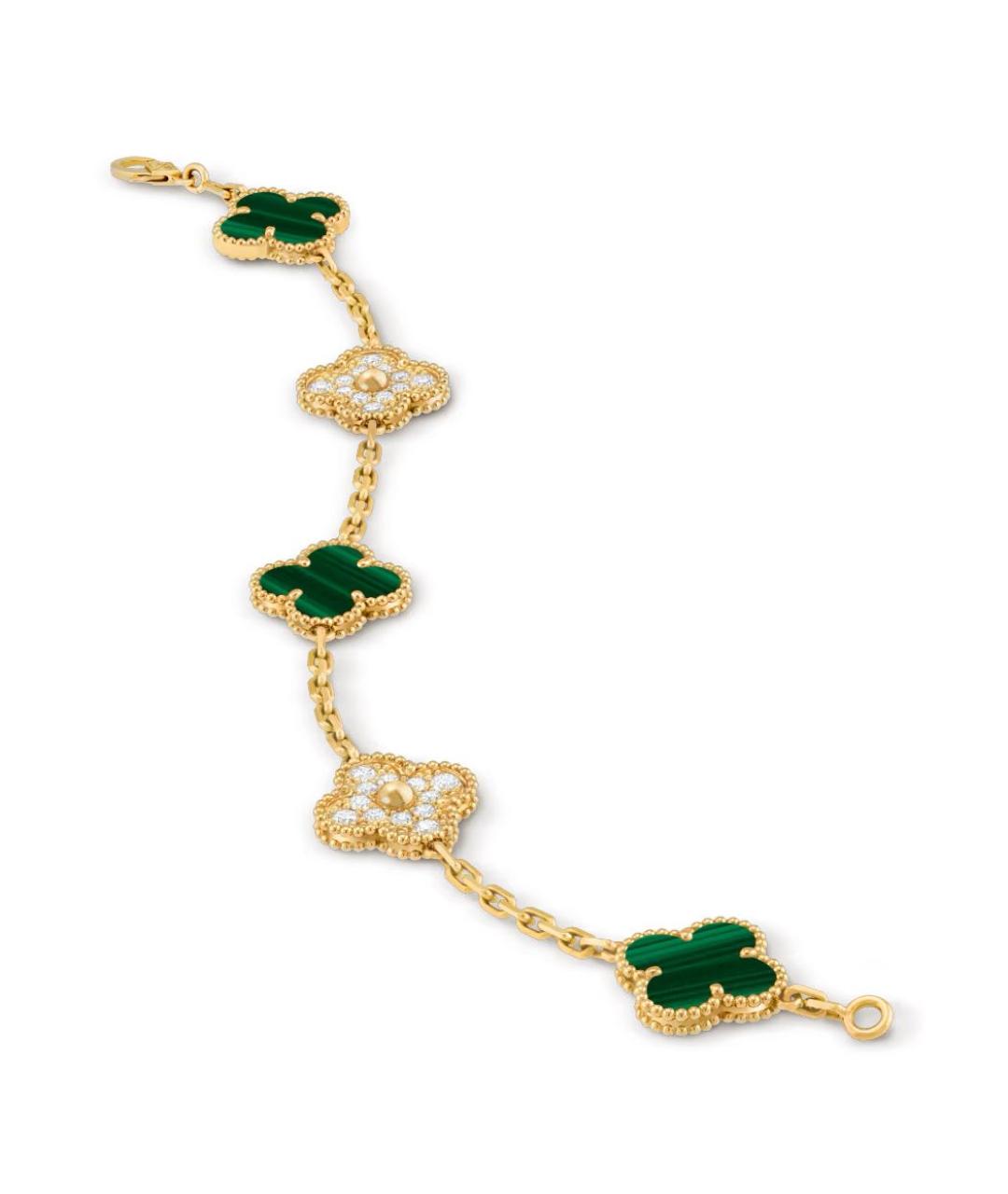VAN CLEEF & ARPELS Зеленый браслет из желтого золота, фото 4