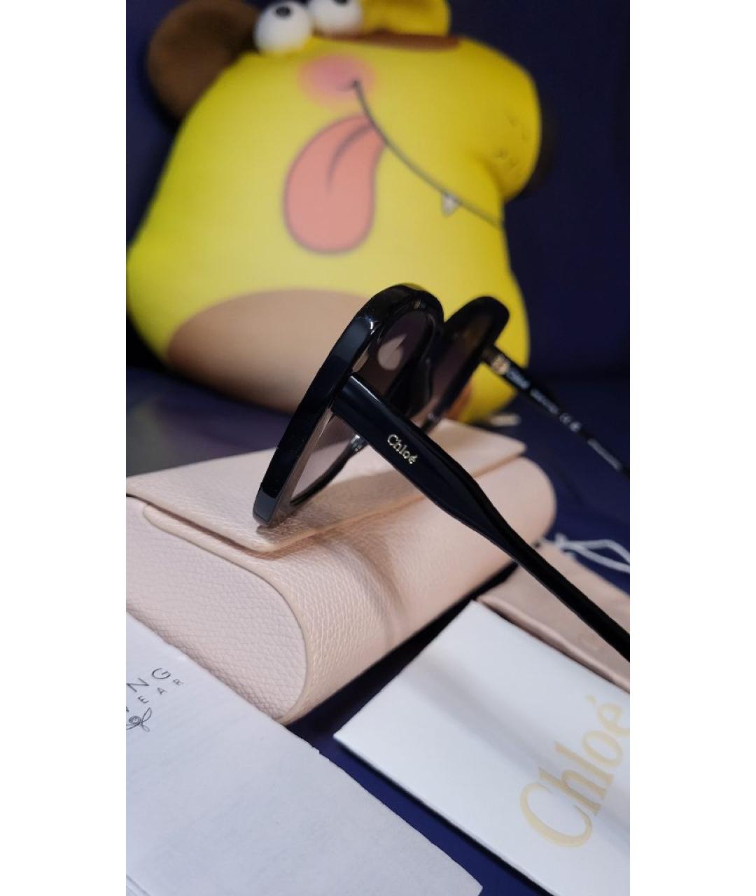 CHLOE Черные пластиковые солнцезащитные очки, фото 3