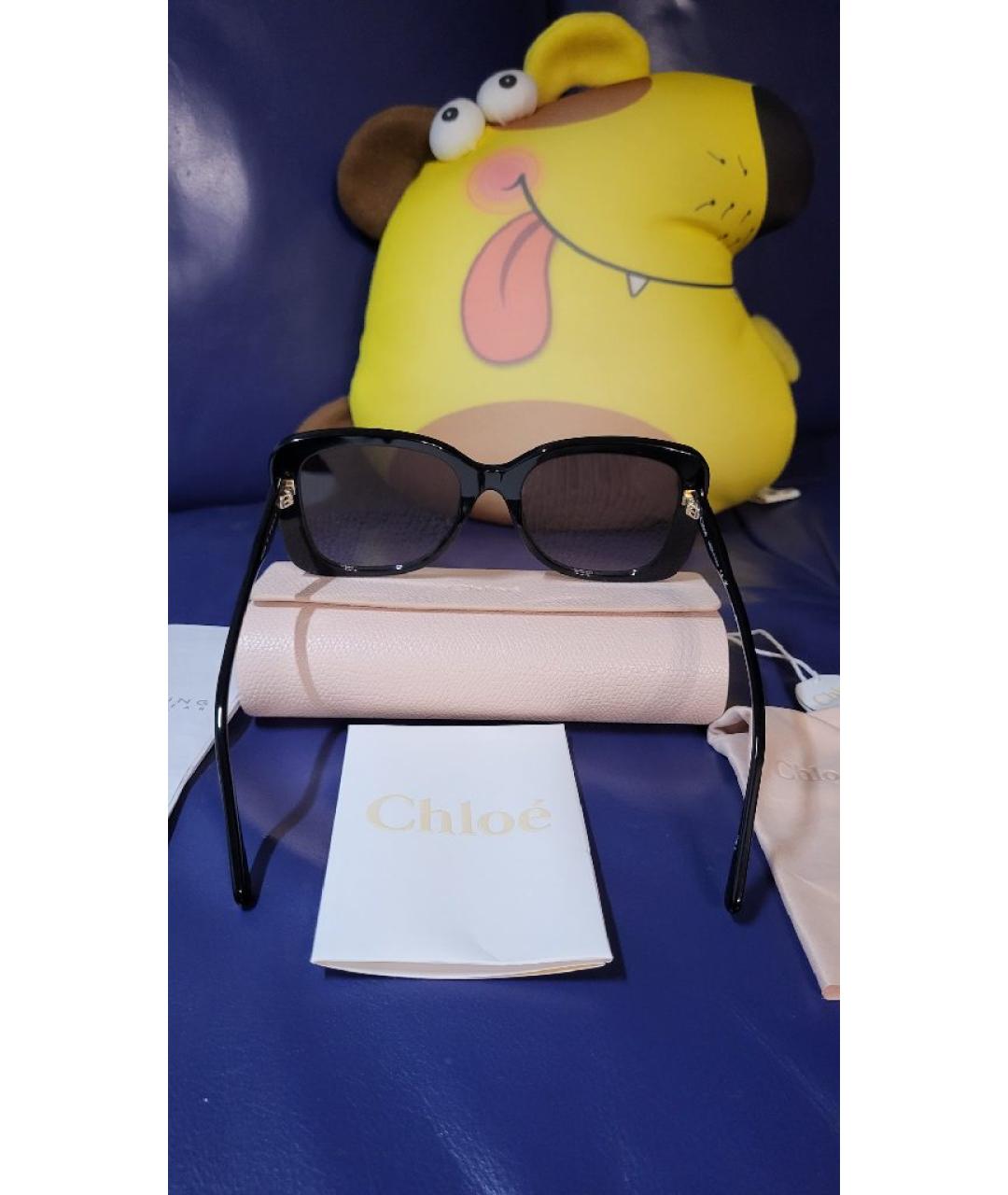 CHLOE Черные пластиковые солнцезащитные очки, фото 5