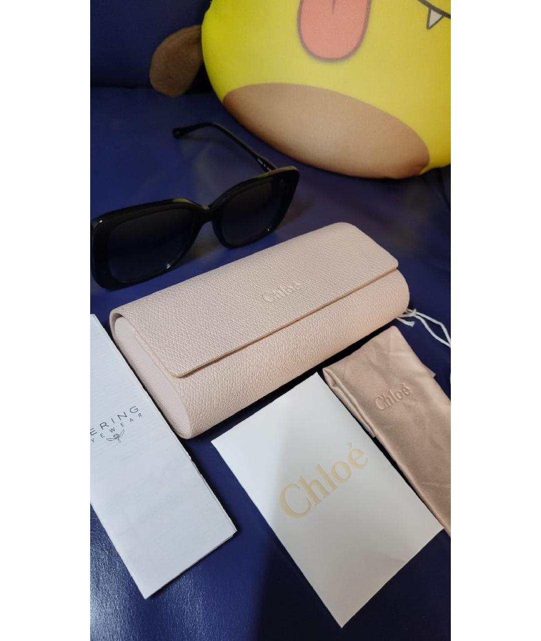 CHLOE Черные пластиковые солнцезащитные очки, фото 4