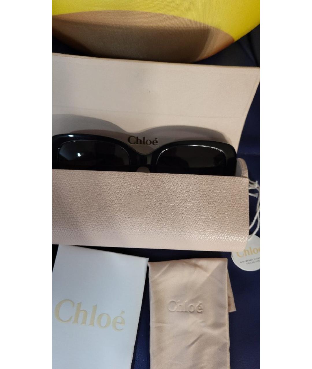 CHLOE Черные пластиковые солнцезащитные очки, фото 8