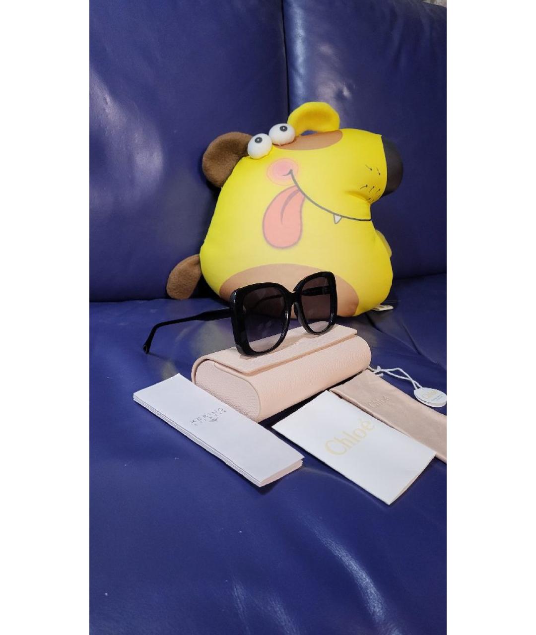 CHLOE Черные пластиковые солнцезащитные очки, фото 2