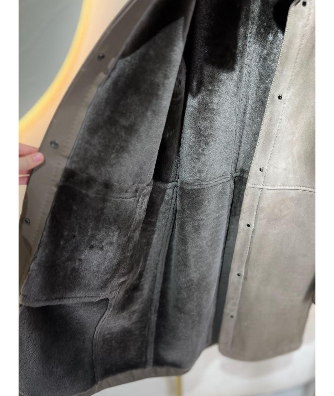 LORO PIANA Бежевая замшевая дубленка, фото 6