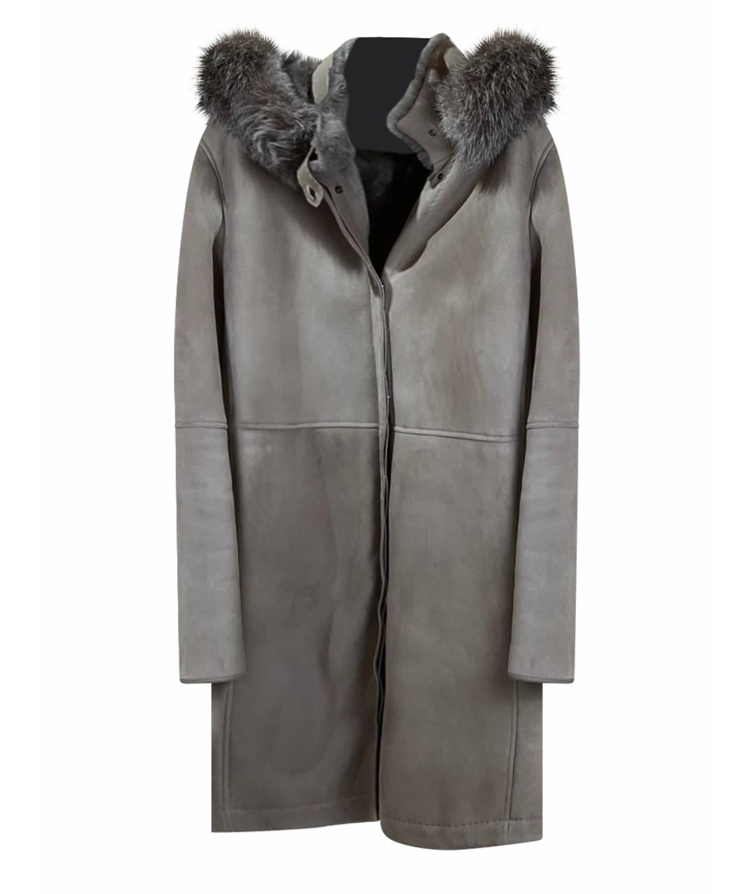 LORO PIANA Бежевая замшевая дубленка, фото 1