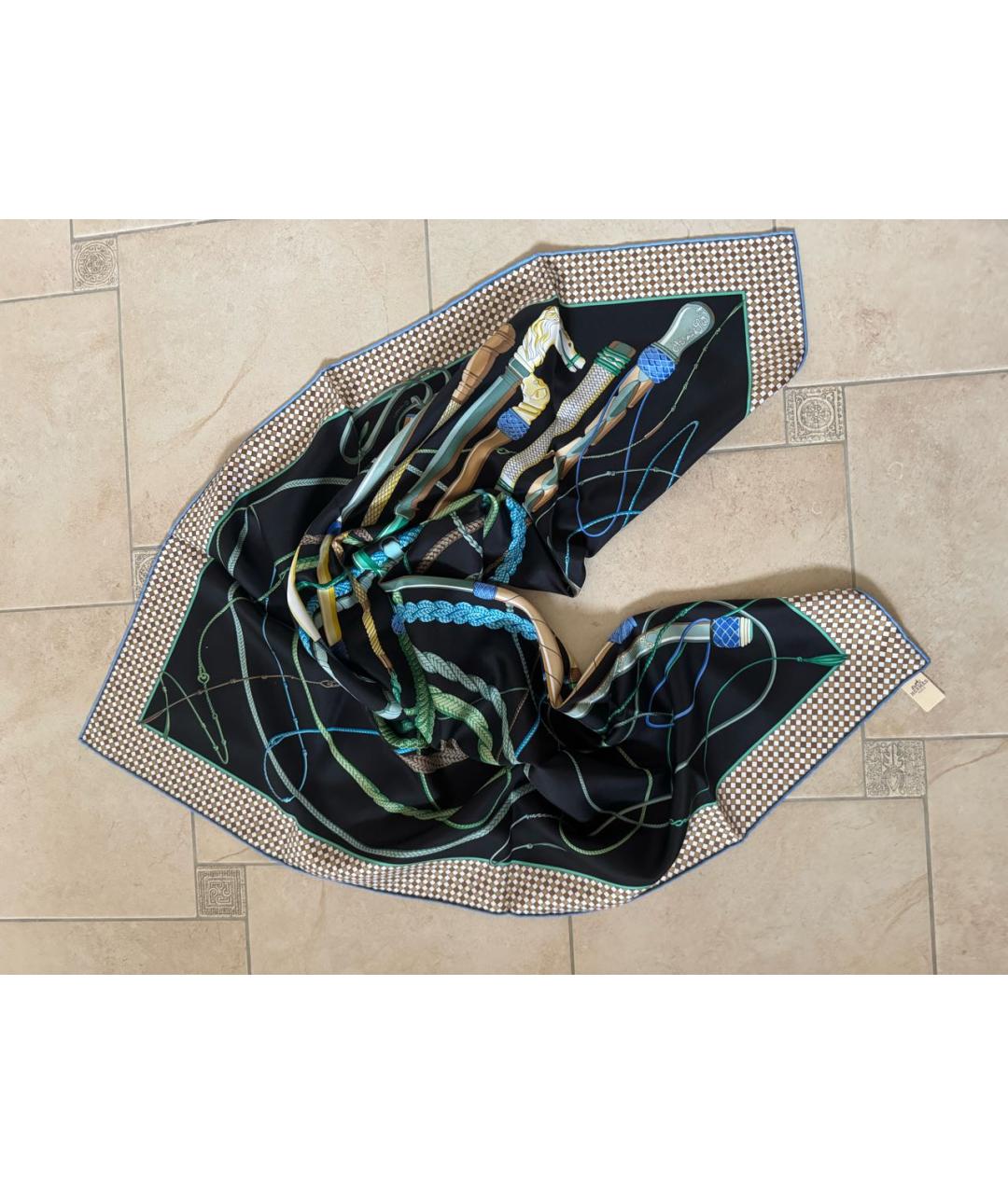 HERMES Мульти шелковый платок, фото 8