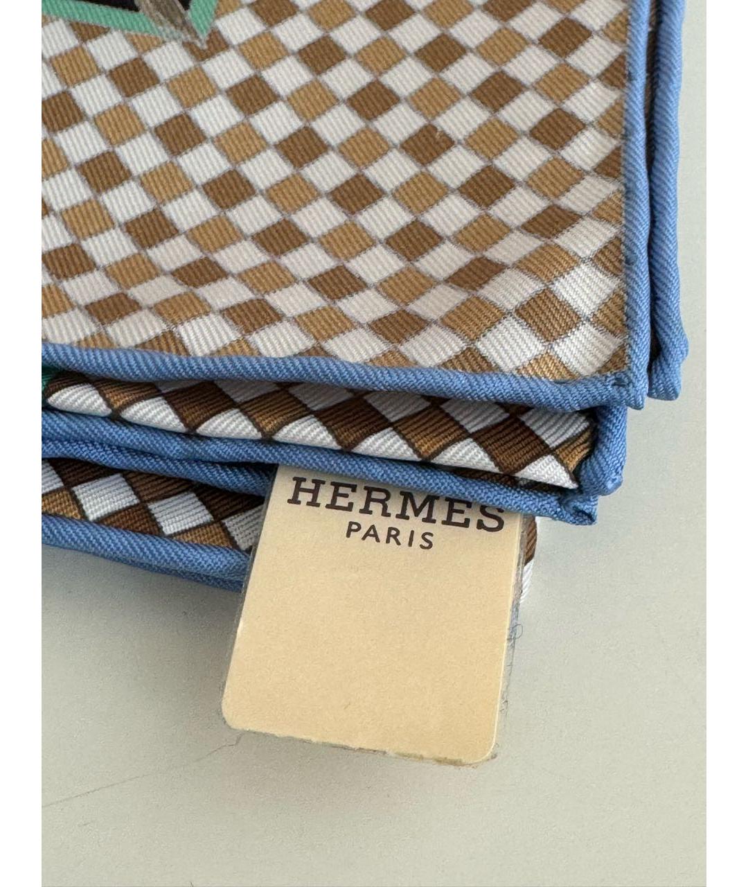 HERMES Мульти шелковый платок, фото 5