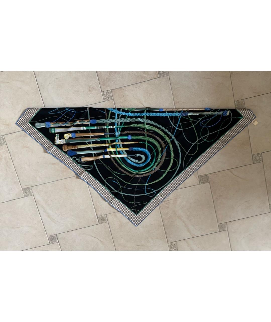 HERMES Мульти шелковый платок, фото 6