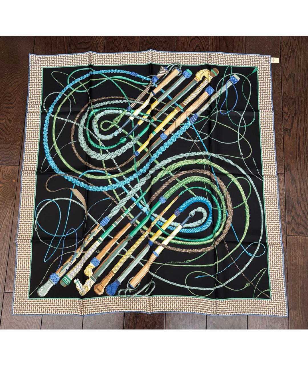 HERMES Мульти шелковый платок, фото 9