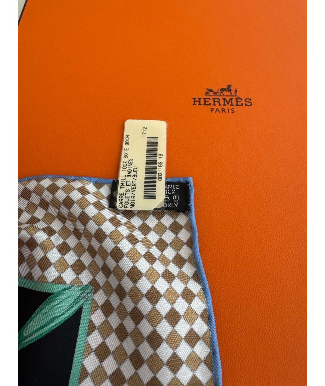 HERMES Мульти шелковый платок, фото 7