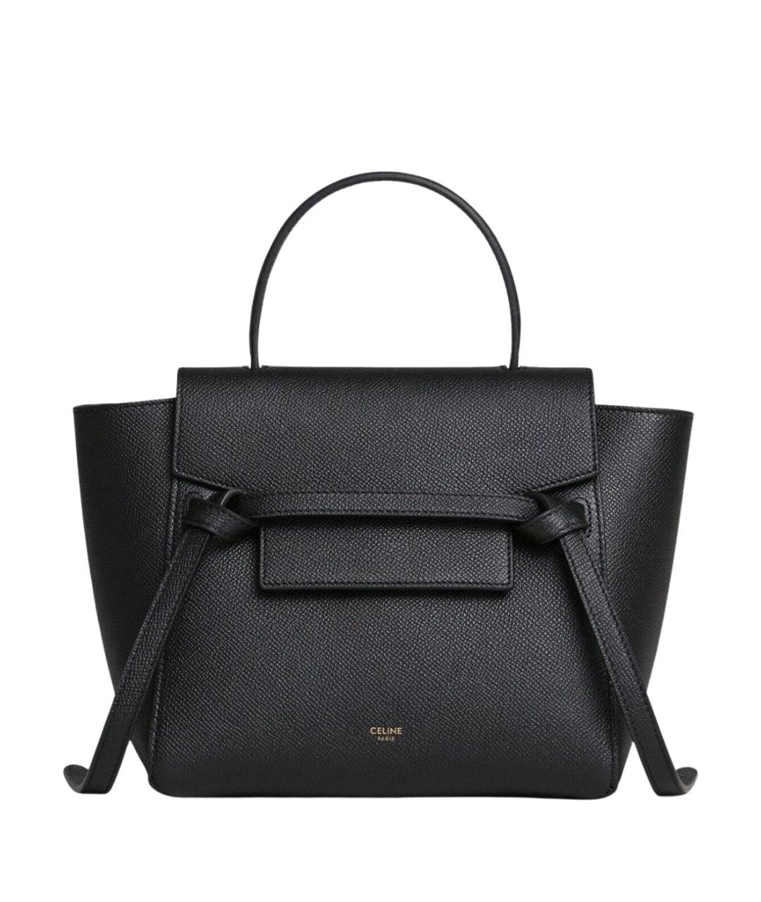 CELINE Черная кожаная сумка через плечо, фото 1