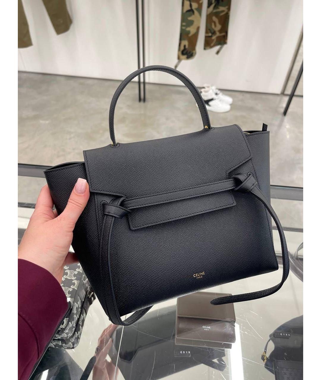 CELINE Черная кожаная сумка через плечо, фото 2