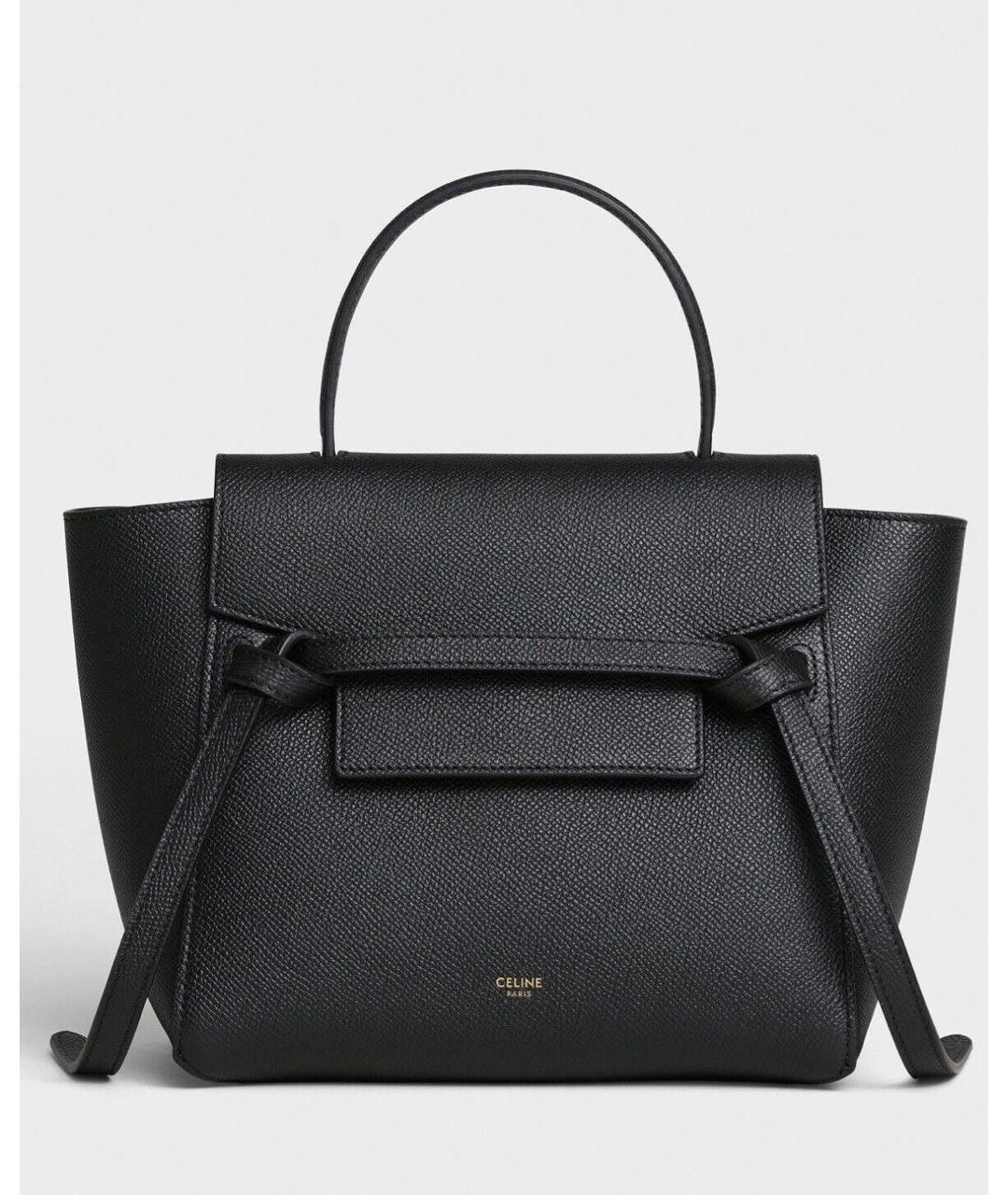 CELINE Черная кожаная сумка через плечо, фото 3