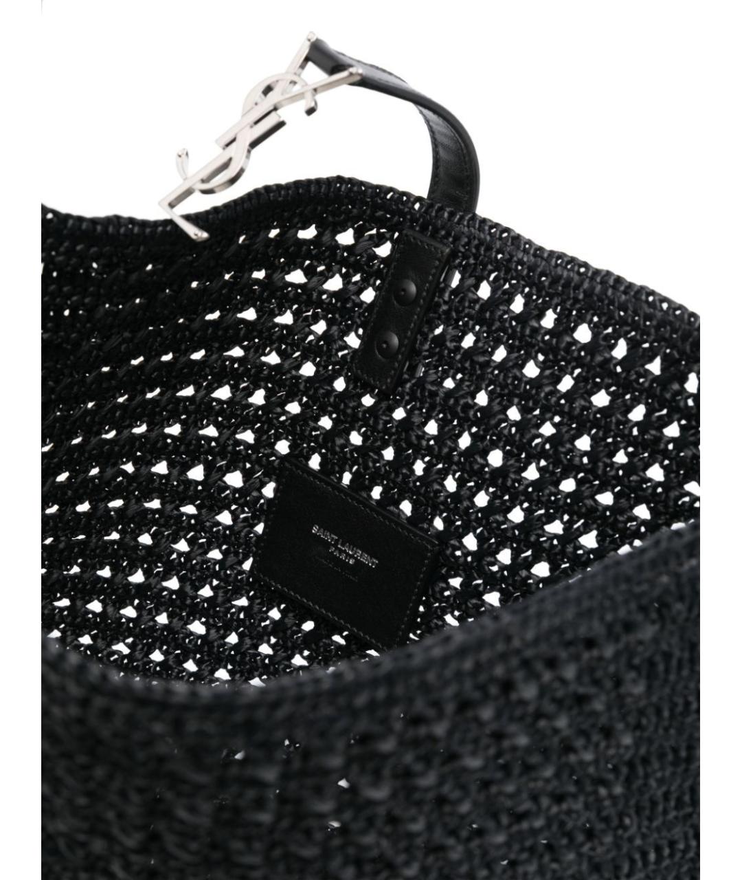 SAINT LAURENT Черная пелетеная сумка на плечо, фото 4