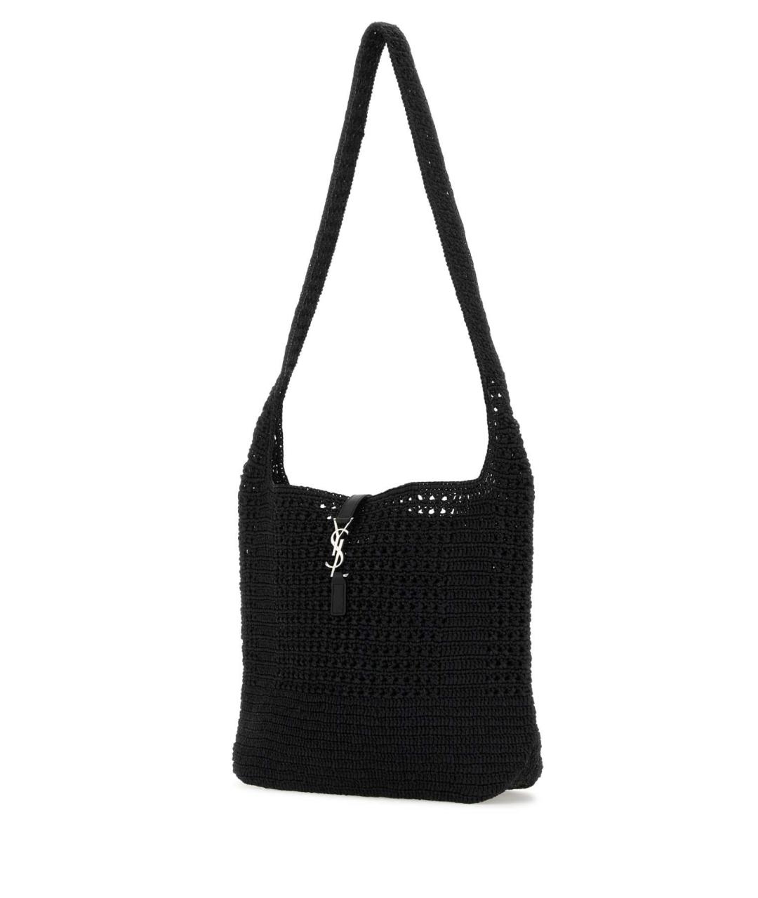 SAINT LAURENT Черная пелетеная сумка на плечо, фото 2