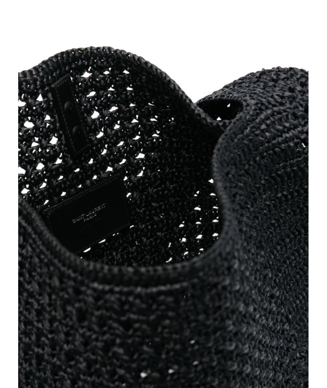 SAINT LAURENT Черная пелетеная сумка на плечо, фото 5