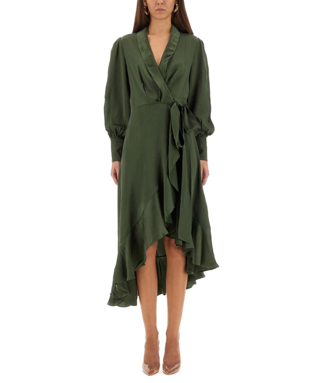 ZIMMERMANN Зеленые шелковое вечернее платье, фото 2