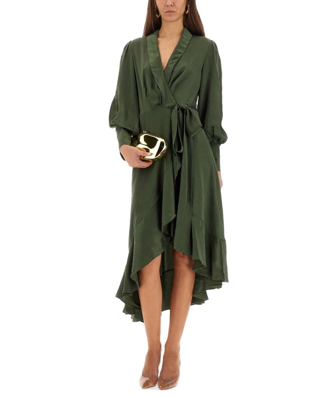 ZIMMERMANN Зеленые шелковое вечернее платье, фото 3