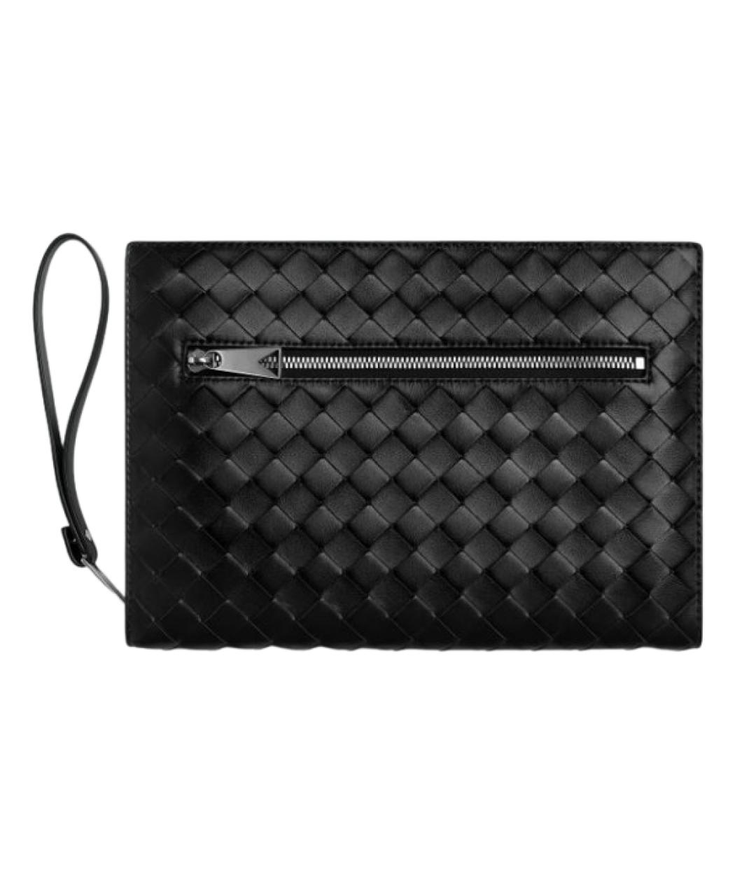 BOTTEGA VENETA Черная кожаная папка для документов, фото 1