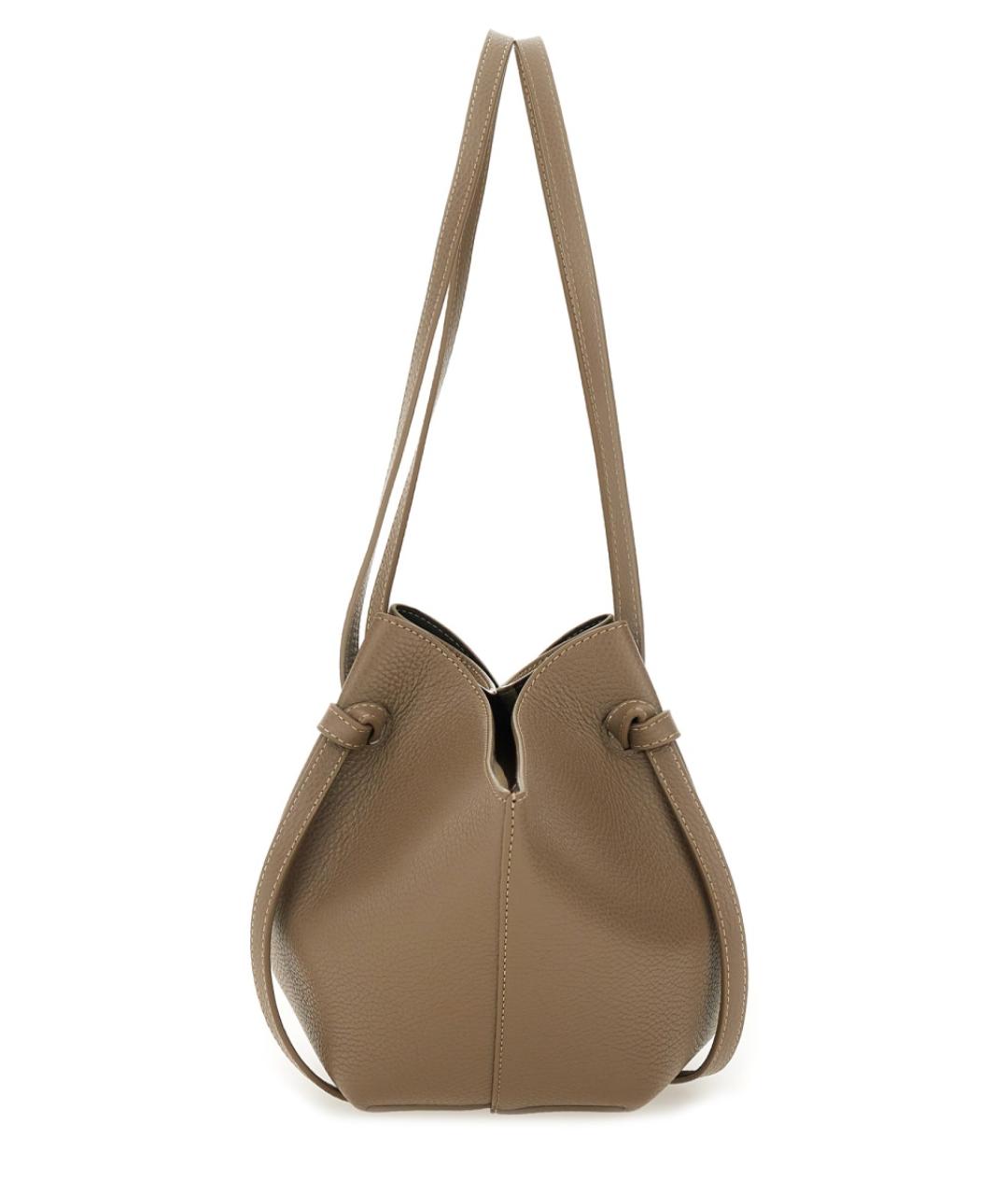 YUZEFI Серая кожаная сумка через плечо, фото 3