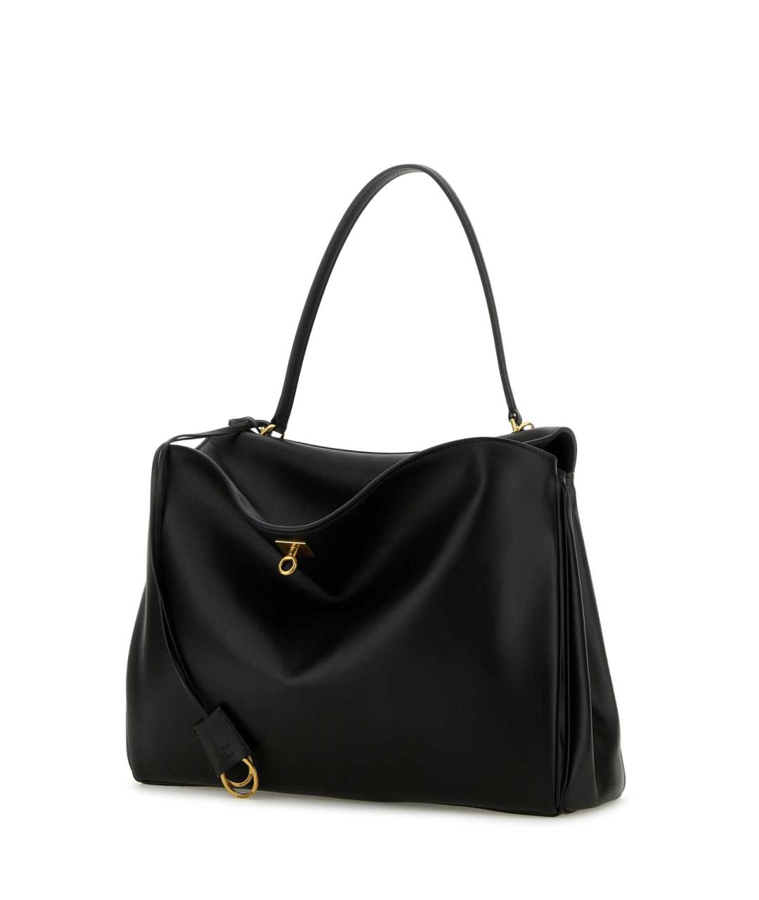 BALENCIAGA Черная кожаная сумка тоут, фото 4