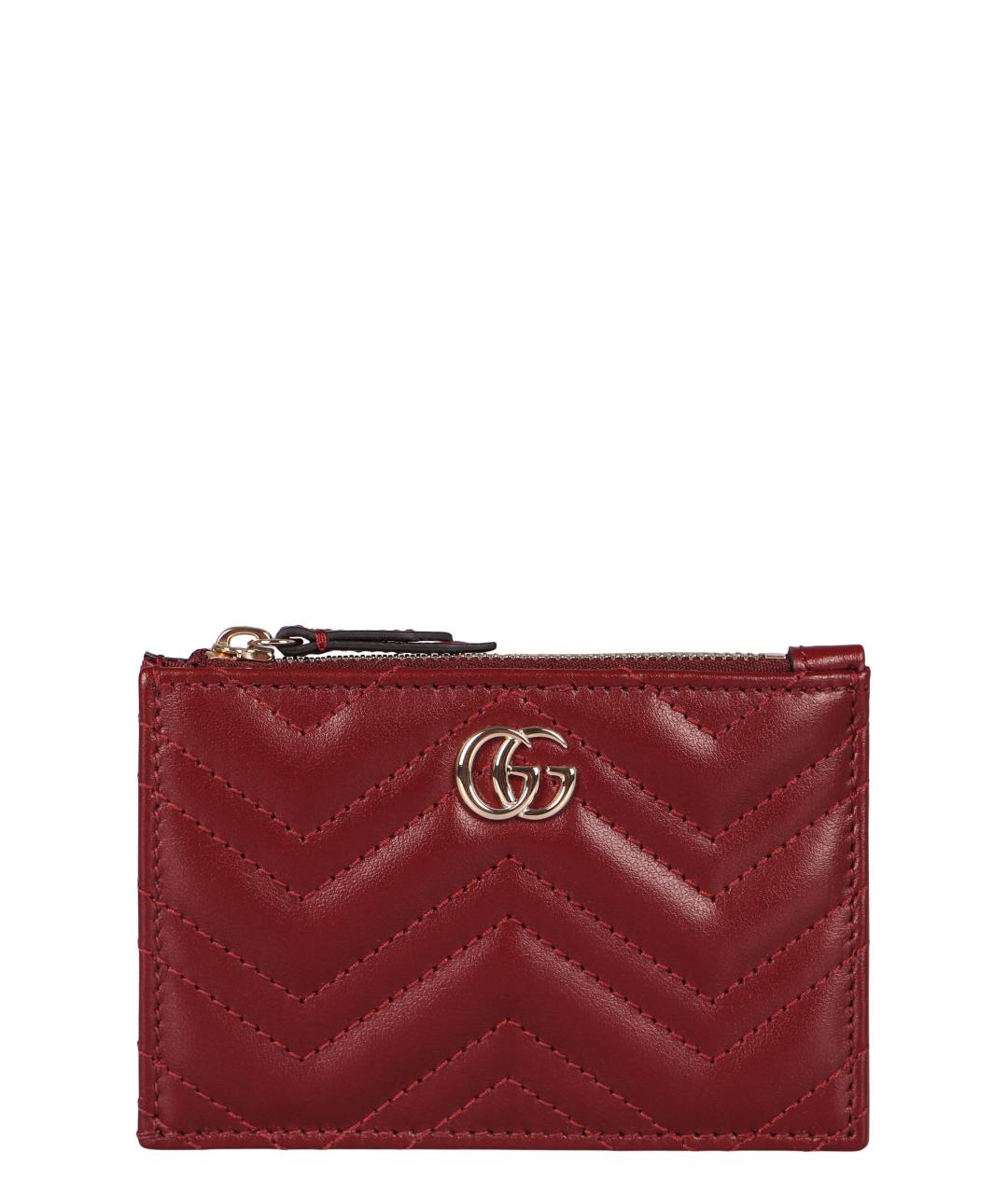 GUCCI Бордовый кожаный кардхолдер, фото 1