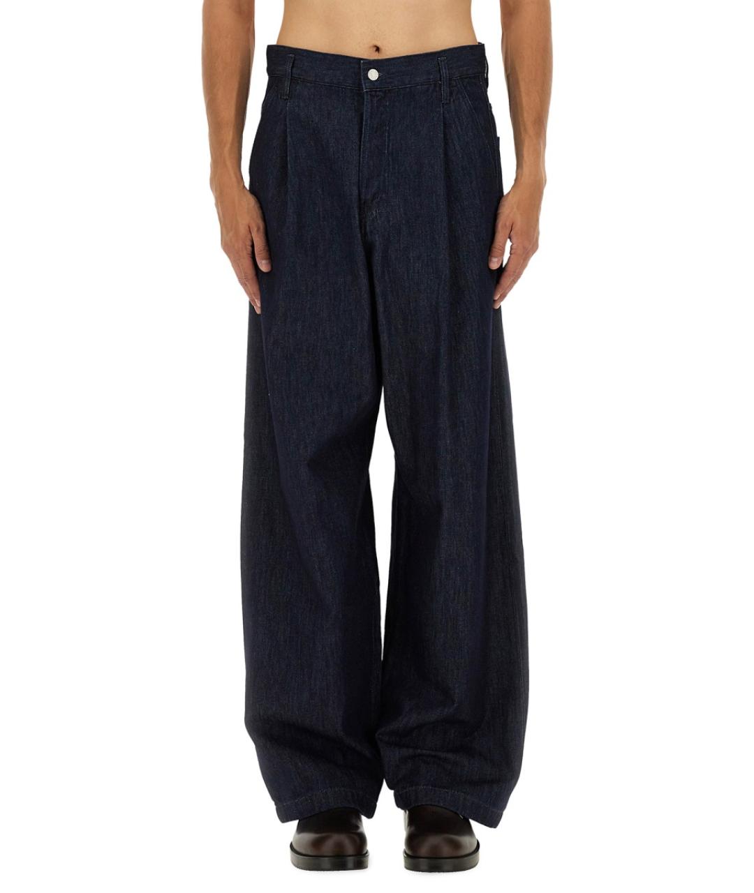 DRIES VAN NOTEN Синие хлопковые повседневные брюки, фото 4