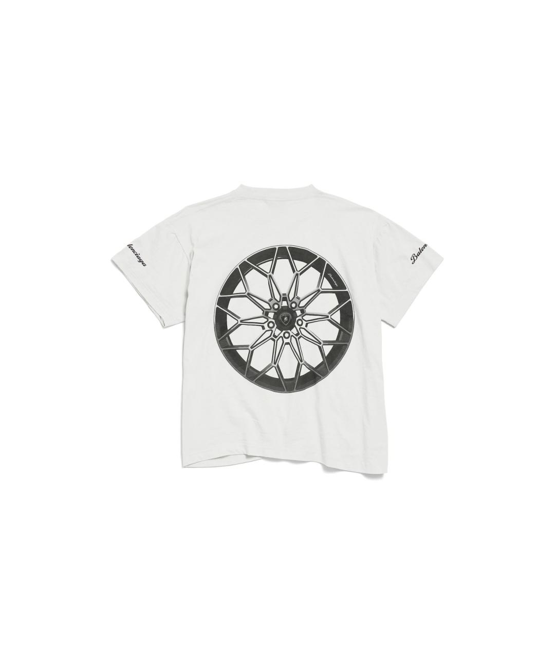 BALENCIAGA Белая хлопковая футболка, фото 2