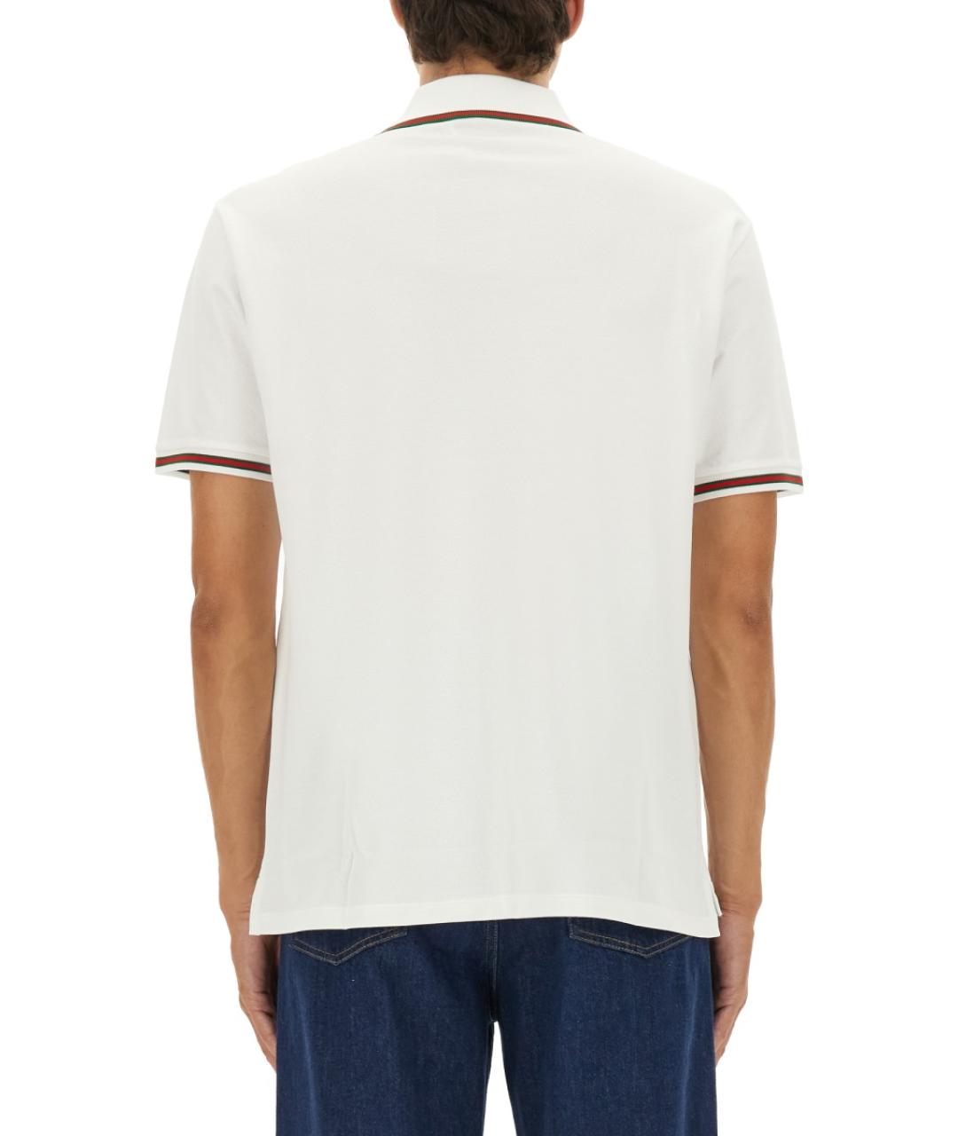 GUCCI Белое хлопковое поло с коротким рукавом, фото 4
