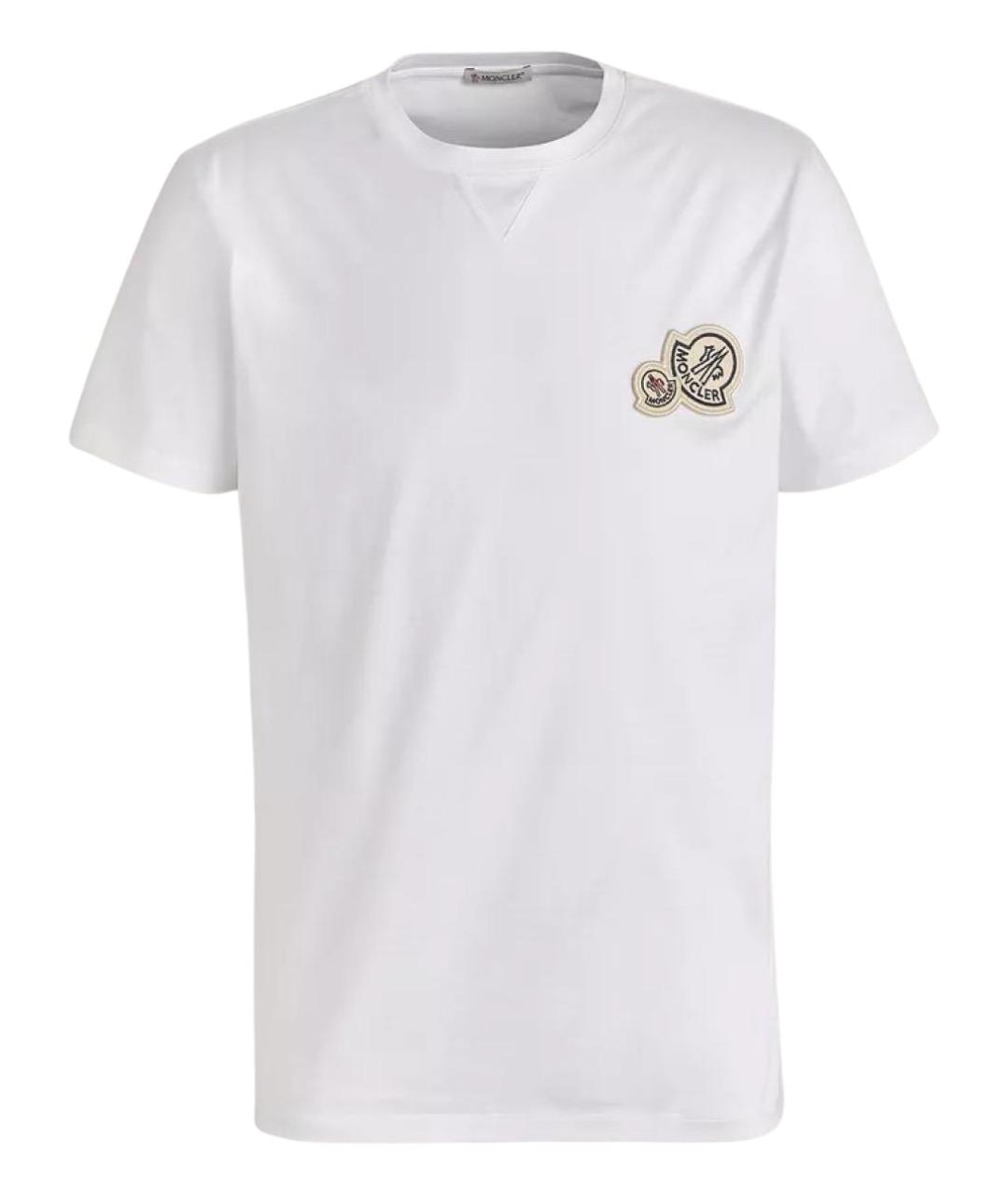 MONCLER Белая хлопковая футболка, фото 1
