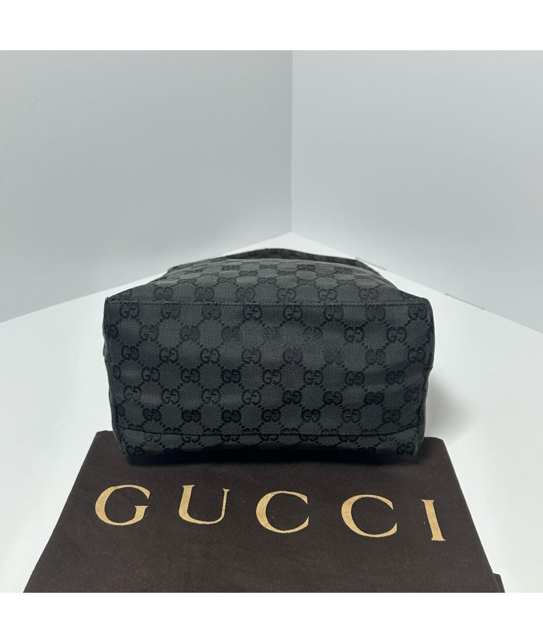 GUCCI Черная тканевая сумка с короткими ручками, фото 3