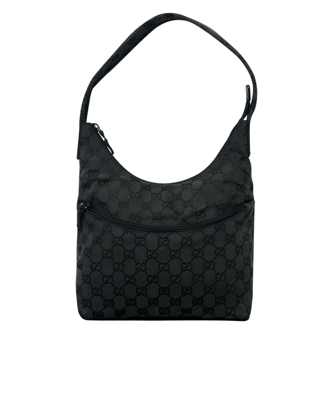 GUCCI Черная тканевая сумка с короткими ручками, фото 1