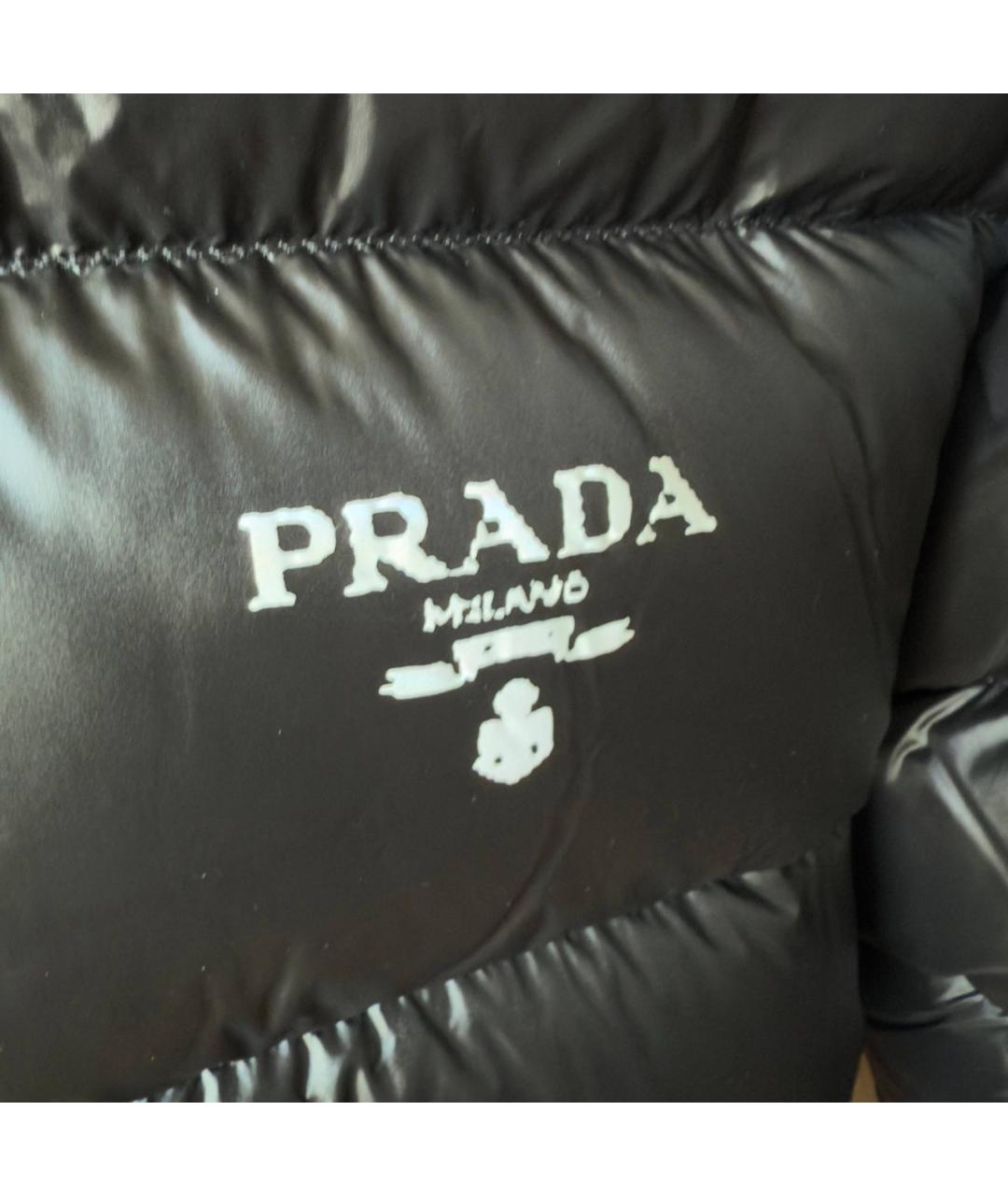 PRADA Черный полиэстеровый пуховик, фото 5