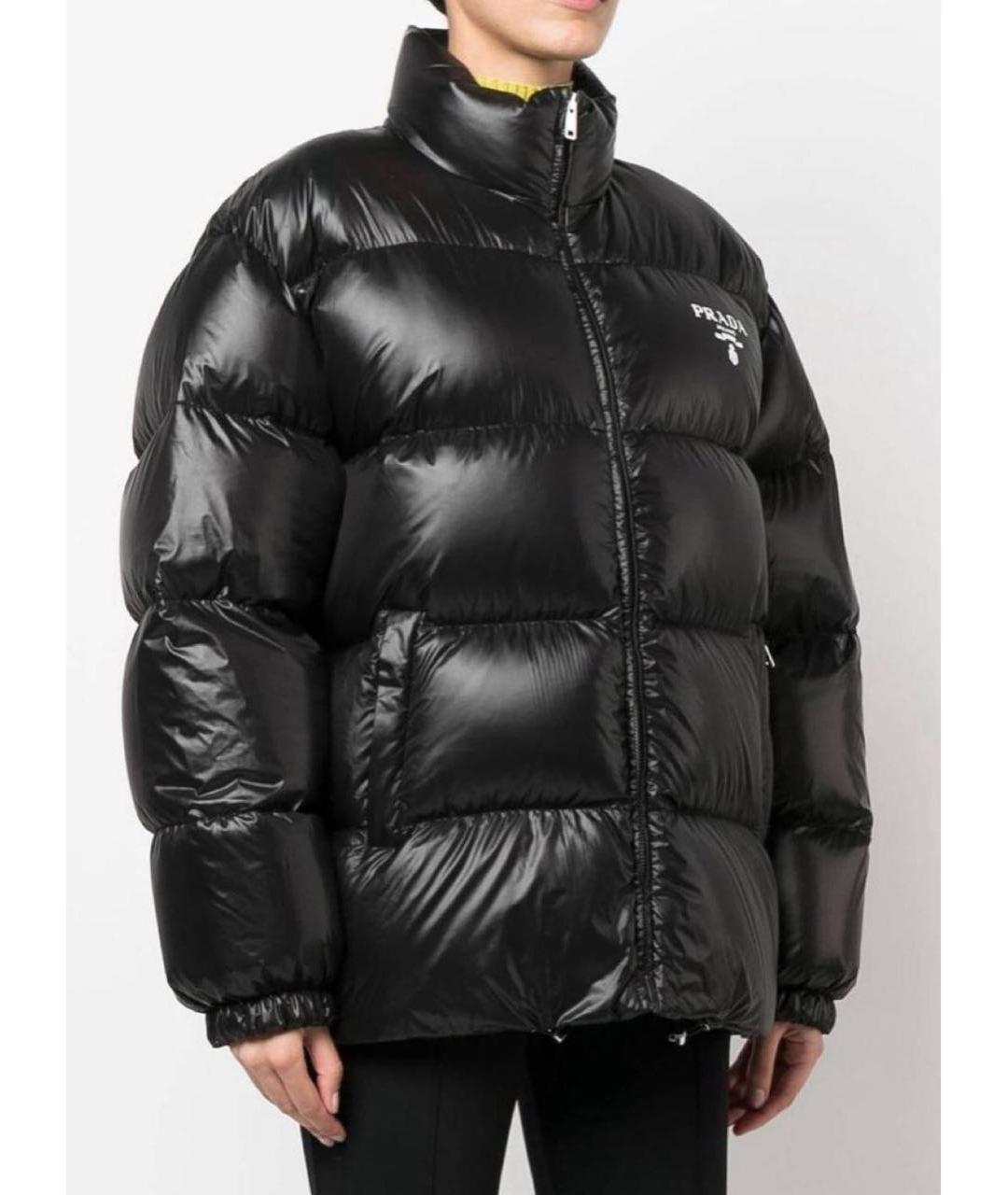 PRADA Черный полиэстеровый пуховик, фото 2