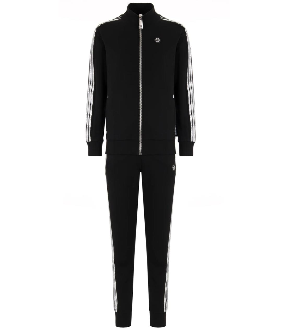 PHILIPP PLEIN Черный хлопковый спортивный костюм, фото 1