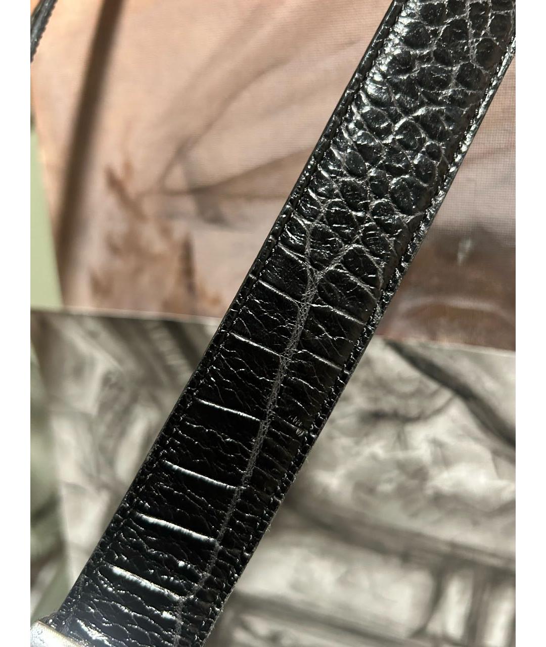 VERSACE Черный ремень из лакированной кожи, фото 6