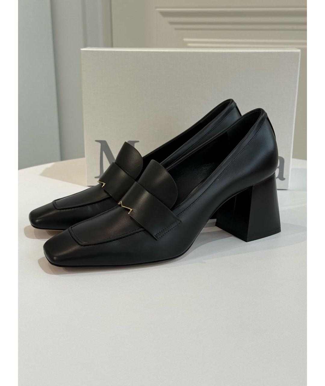 MAX MARA Черные кожаные туфли, фото 5