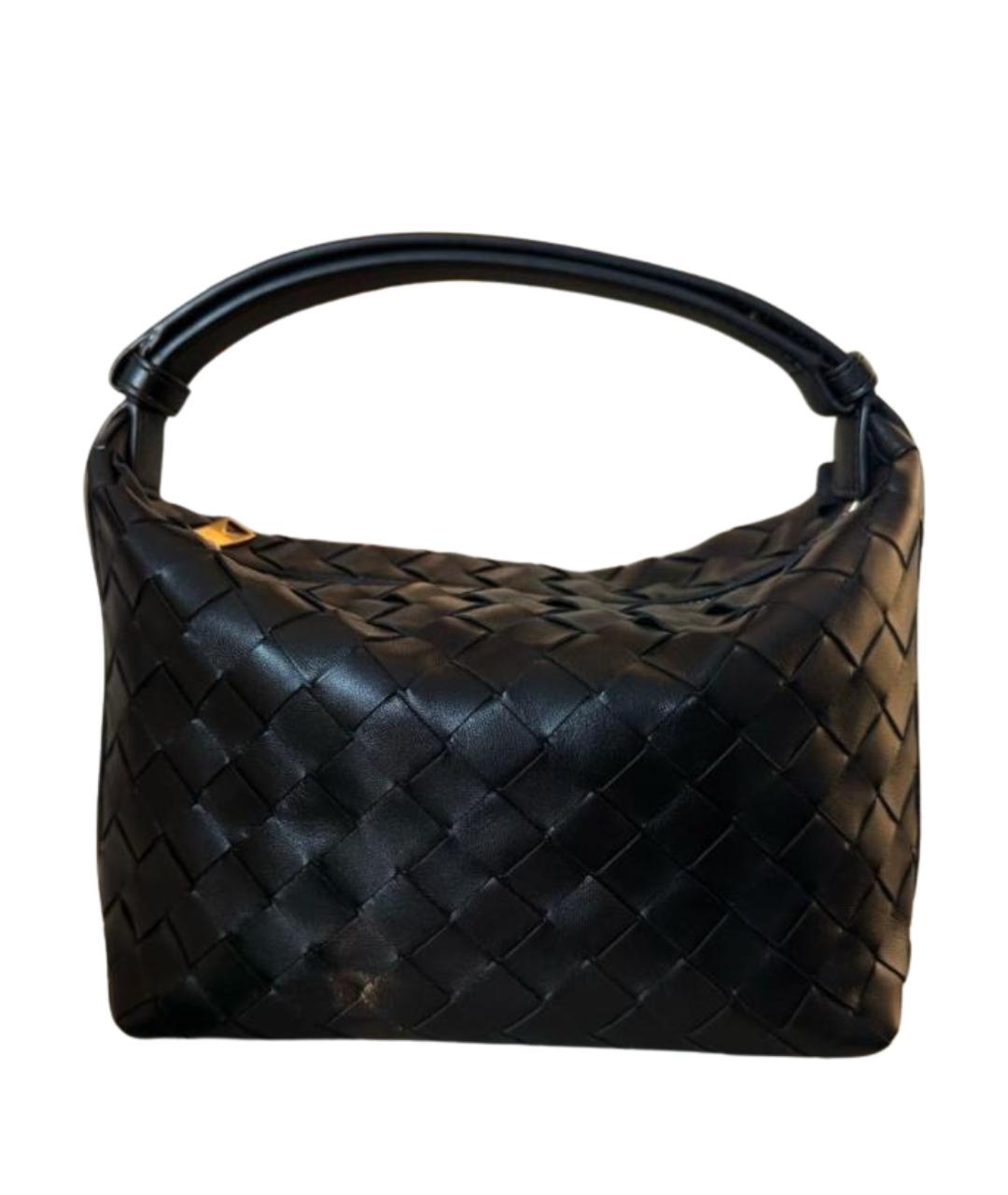 BOTTEGA VENETA Черная кожаная сумка с короткими ручками, фото 1