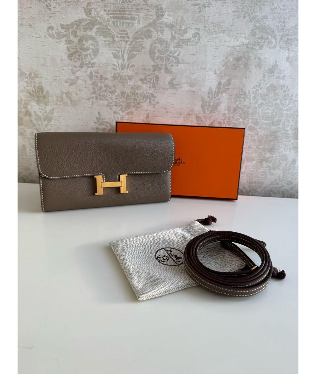 HERMES Коричневая кожаная сумка через плечо, фото 3