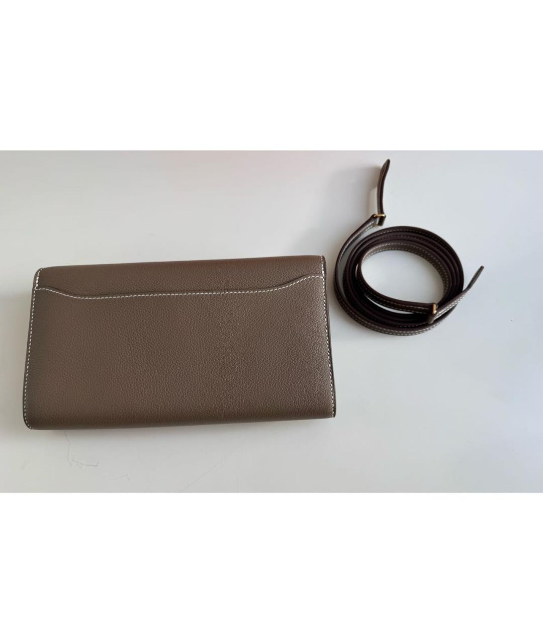 HERMES Коричневая кожаная сумка через плечо, фото 4