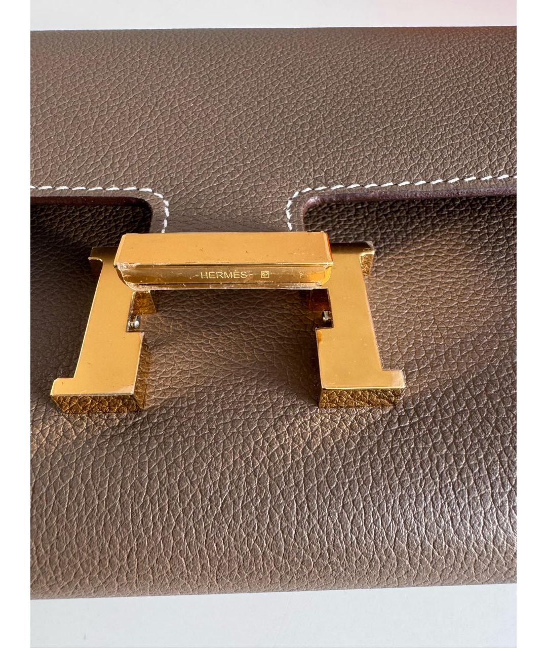 HERMES Коричневая кожаная сумка через плечо, фото 6