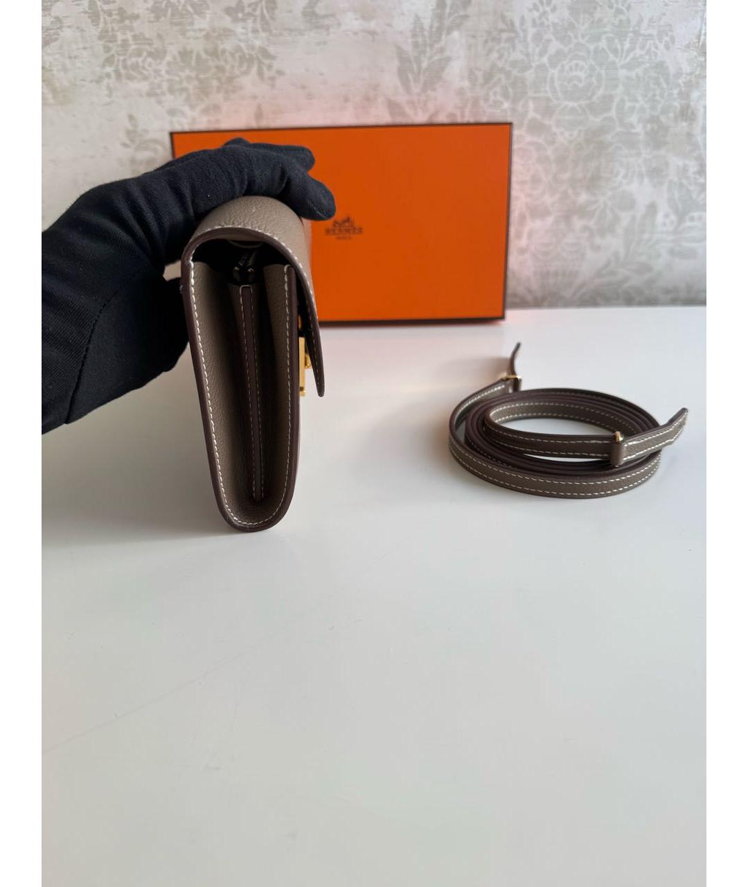 HERMES Коричневая кожаная сумка через плечо, фото 8