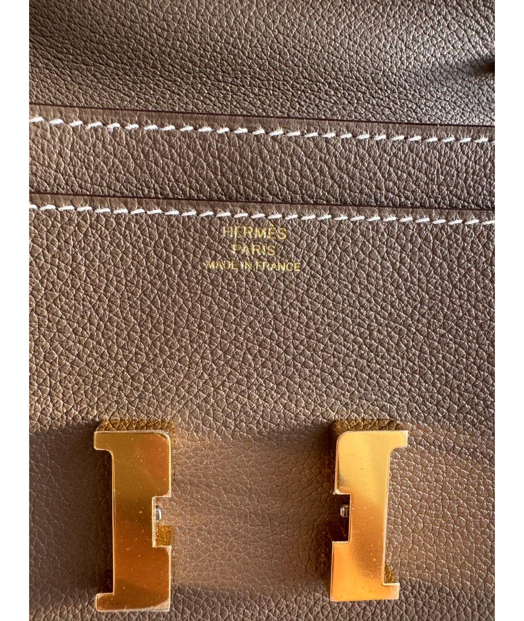 HERMES Коричневая кожаная сумка через плечо, фото 7