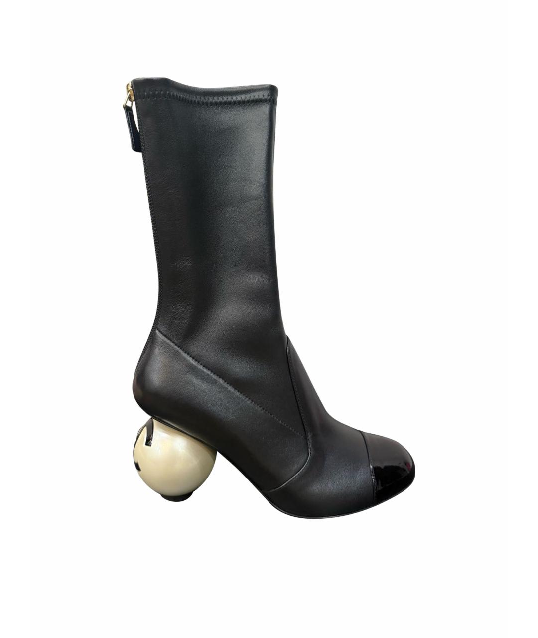 CHANEL Черные кожаные ботильоны, фото 1