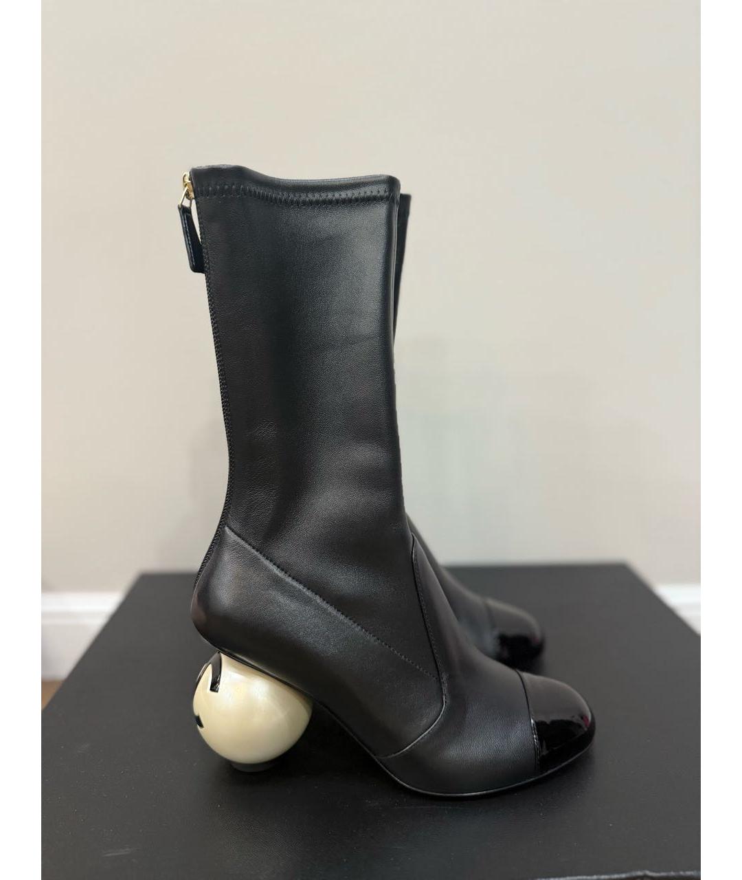 CHANEL Черные кожаные ботильоны, фото 9